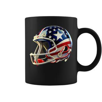Cool American Football Helmet With American Flag Decal Usa Coffee Mug - Thegiftio UK
