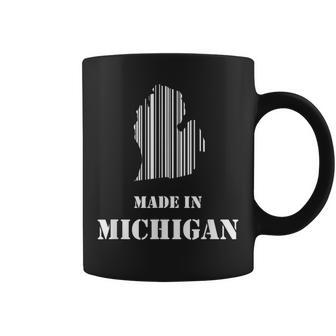 Cool Barcode State Map Made In Michigan Coffee Mug - Monsterry