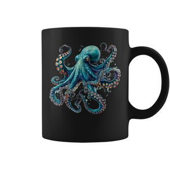 Cool Blue Octopus Coffee Mug - Monsterry