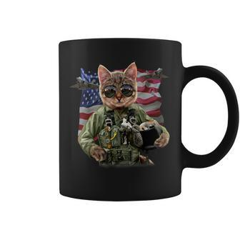 Cool Cat Impersonate United States Air Force Pilot Coffee Mug - Monsterry AU