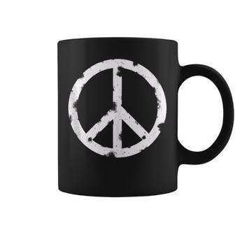 Cool Distressed Hippie Peace Sign Vintage Hippy Men Coffee Mug - Monsterry CA