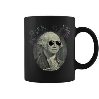 Cool George Washington With Sunglasses T 4Th July Coffee Mug - Monsterry