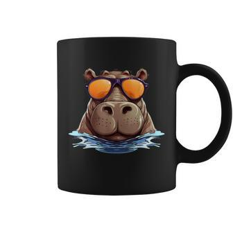 Cool Hippo With Sunglasses For Animals Costume Coffee Mug - Monsterry CA