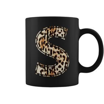 Cool Letter S Initial Name Leopard Cheetah Print Coffee Mug - Monsterry DE