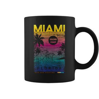 Cool Miami Beach Outfit Colorful Miami Graphic Coffee Mug - Monsterry AU