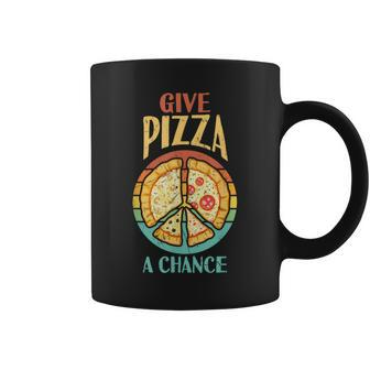 Cool Peace Give Pizza A Chance Pizza Lovers Coffee Mug - Monsterry UK