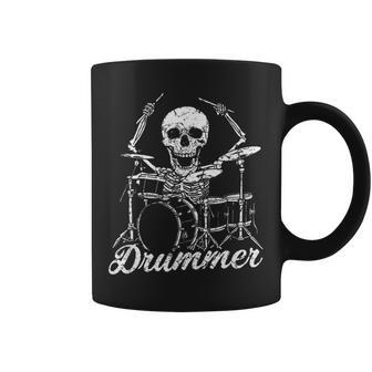 Cool Percussion Drum Sticks Skeleton Drummer Image Coffee Mug - Monsterry DE