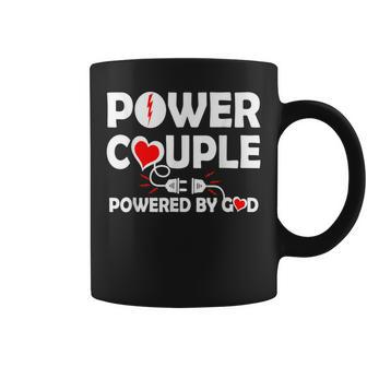 Cool Power Couple Powered By God Christian Believer Lovers Coffee Mug - Monsterry CA