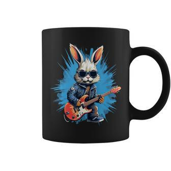 Cool Rocker Bunny With Electric Guitar For Rock Easter Event Coffee Mug - Thegiftio UK