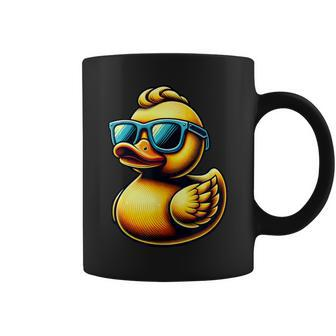 Cool Rubber Duck With Sunglasses Duckling Cute Ducky Coffee Mug | Mazezy