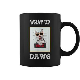 Cool Thug Gangsta Dog What Up Dawg Husky Dog Coffee Mug - Monsterry