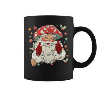 Cool Vintage Christmas Mushroom Santa Claus Face Coffee Mug - Thegiftio UK