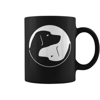 Cool Yin Yang Dog Cute Labrador White Ink Coffee Mug - Monsterry DE