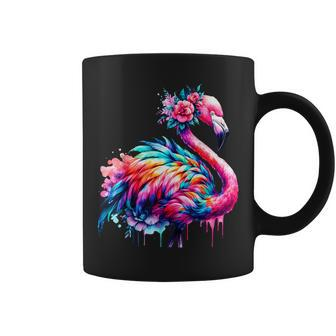 Coole Batikkunst Mit Tiermotiv Flamingoogelgeist Tassen - Seseable
