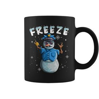 Cop Snowman Freeze Police Christmas Snow Coffee Mug - Monsterry UK