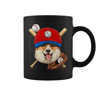 Corgi Baseball Dog Lovers Baseball Player Coffee Mug - Monsterry DE