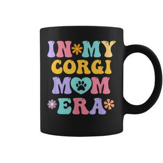 In My Corgi Mom Era Retro Groovy Welsh Corgi Dog Owner Coffee Mug | Mazezy