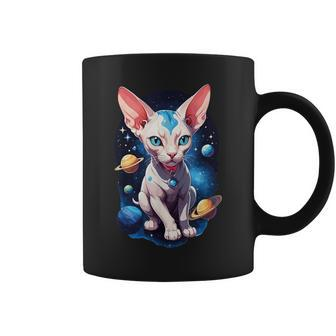 Cosmic Cat Sphynx Cat Kitty Space Galaxy Hairless Sphynx Cat Coffee Mug - Seseable