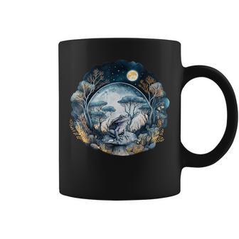 Cottagecore Aesthetic Frog Mushroom Moon Vintage Floral Coffee Mug - Monsterry DE