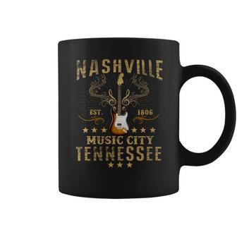 Country Music City Nashville Guitar Tennessee Vintage Coffee Mug - Monsterry DE