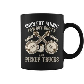Country Music Cowboy Boots Pickup Truck Saying Coffee Mug - Monsterry DE