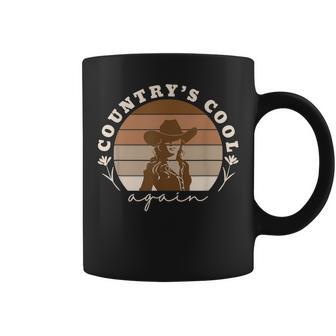 Country’S Cool Again Cowgirl Wildflowers And Wild Horses Coffee Mug - Monsterry