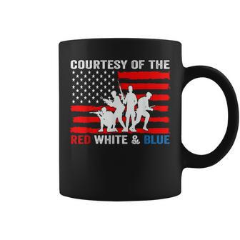 Courtesy Of The Red White And Blue Patriotic Us Flag Coffee Mug - Seseable