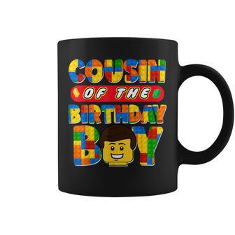 Cousin Of The Birthday Boy Building Brick Family Matching Coffee Mug - Monsterry UK