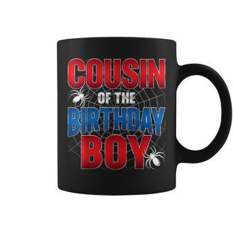 Cousin Of The Birthday Boy Costume Spider Web Birthday Party Coffee Mug - Seseable
