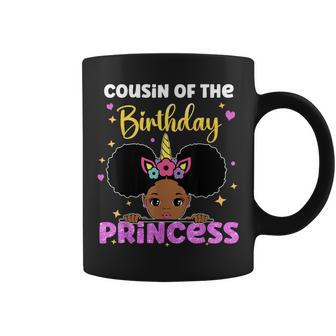 Cousin Of The Birthday Princess Melanin Afro Unicorn Cute Coffee Mug | Mazezy