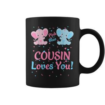 Cousin Gender Reveal Elephant Pink Or Blue Matching Family Coffee Mug - Monsterry CA
