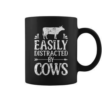 Cow Easily Distracted By Cows Farm Animal Farmer Coffee Mug | Mazezy