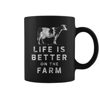 Cowboy Farmer Life Is Better The Farm Cow Coffee Mug | Mazezy
