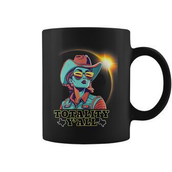 Cowgirl Solar Eclipse 2024 For Texas 40824 Totality Y'all Coffee Mug | Mazezy