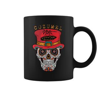 Cozumel Mexico Sugar Skull & Hat Souvenir Coffee Mug - Monsterry UK