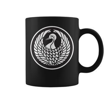 Crane Crest Of Mori Clan Japanese Kamon Mon Coffee Mug - Monsterry CA