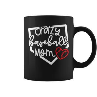 Crazy Baseball Mom Softball Baseball Mama Cute Coffee Mug - Monsterry