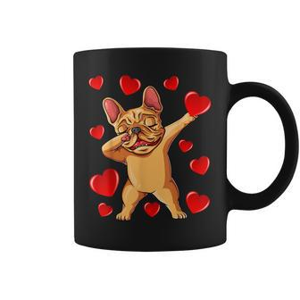 The Cream French Bulldog Dabbing Heart Valentines Day Coffee Mug - Monsterry
