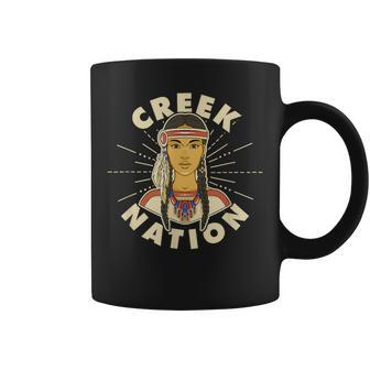 Creek Nation Proud Native American Woman Creek Blood Coffee Mug - Monsterry AU