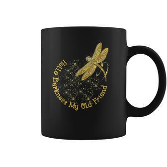 Crescent Moon Dragonfly Hello Darkness My Old Friend Coffee Mug - Monsterry