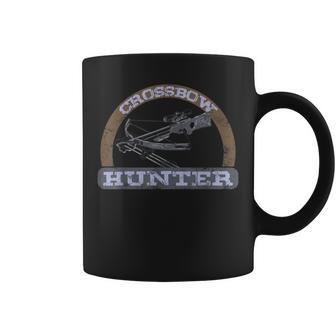 Crossbow Hunting Faded Distressed Retro Look Archery Coffee Mug - Monsterry