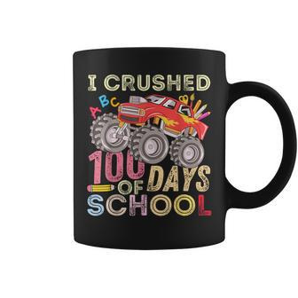 I Crushed 100 Days Of School For Boys Monster Truck 100 Day Coffee Mug | Mazezy