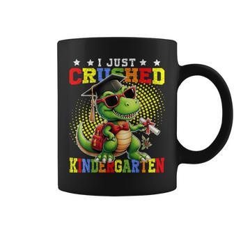 I Crushed Kindergarten Dinosaur Kindergarten Graduation 2024 Coffee Mug - Monsterry UK