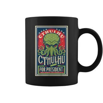 Cthulhu For President 2024 Vintage Vote So Death May Die Coffee Mug - Seseable