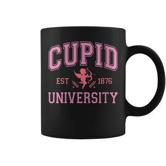 Cupid University Valentine's Day Pink Varsity Girls Coffee Mug - Monsterry