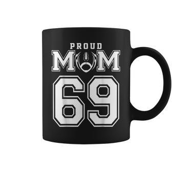 Custom Proud Football Mom Number 69 Personalized For Women Coffee Mug - Monsterry