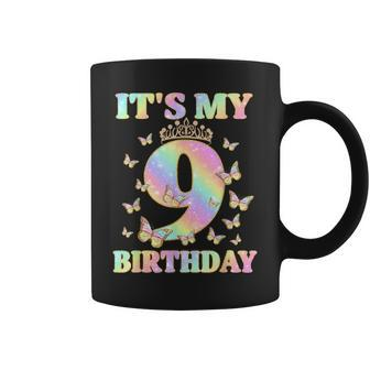 Cute 9 Years Old Girl Butterfly It's My 9Th Birthday Coffee Mug | Mazezy