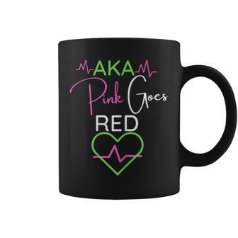 Cute Aka Pink Goes Red For Heart Health Awareness Coffee Mug - Monsterry CA