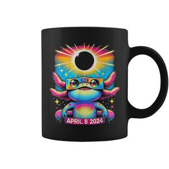 Cute Axolotl Wearing Solar Eclipse Glasses April 8 2024 Coffee Mug - Seseable