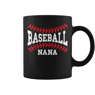 Cute Baseball Nana Laces Little League Grandma Women's Coffee Mug - Seseable